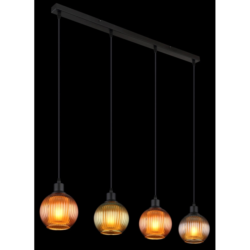 Globo - Luster na sajli 4xE27/25W/230V bakar/zelena/plava