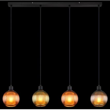 Globo - Luster na sajli 4xE27/25W/230V bakar/zelena/plava