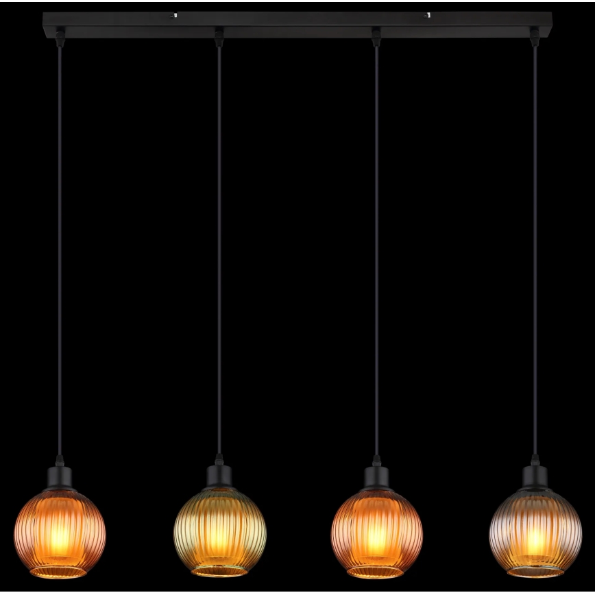 Globo - Luster na sajli 4xE27/25W/230V bakar/zelena/plava