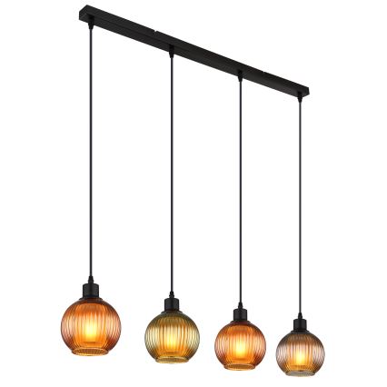 Globo - Luster na sajli 4xE27/25W/230V bakar/zelena/plava