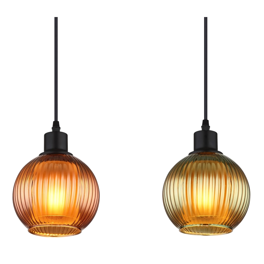 Globo - Luster na sajli 4xE27/25W/230V bakar/zelena/plava
