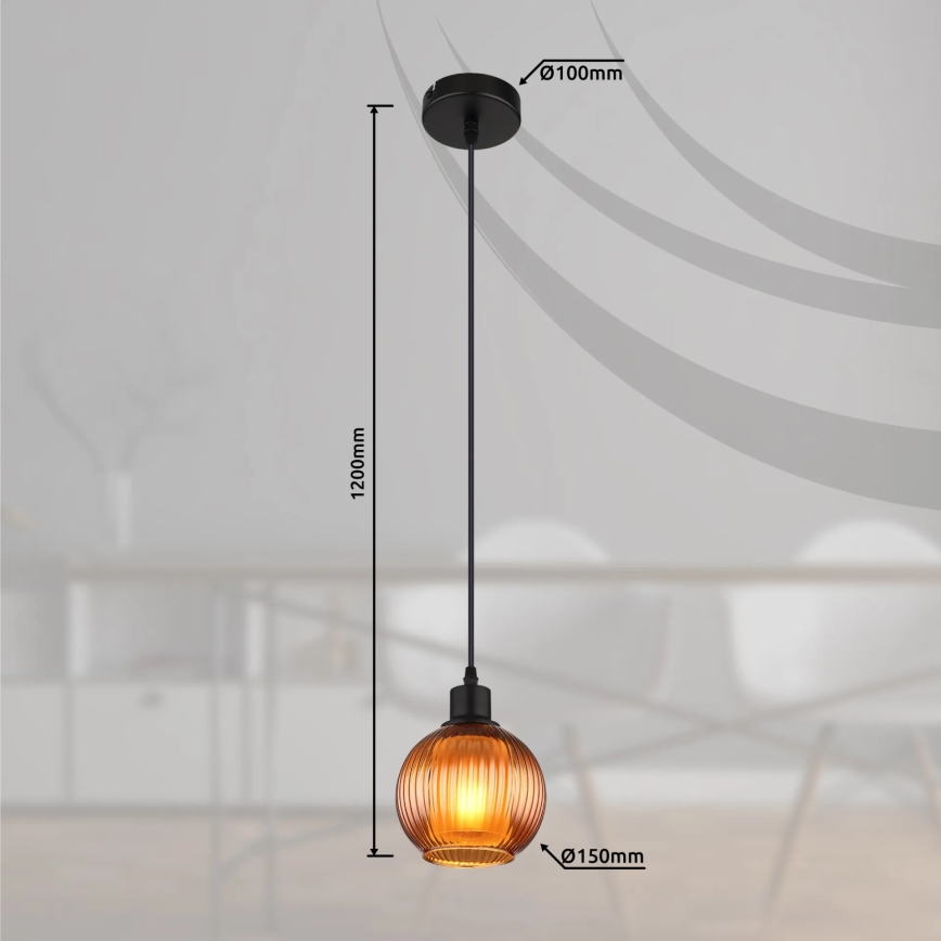 Globo - Luster na sajli 1xE27/25W/230V pr. 15 cm bakar