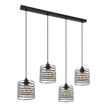 Globo 15640-4H - Viseći luster na sajli TILLY 4xE27/60W/230V crna