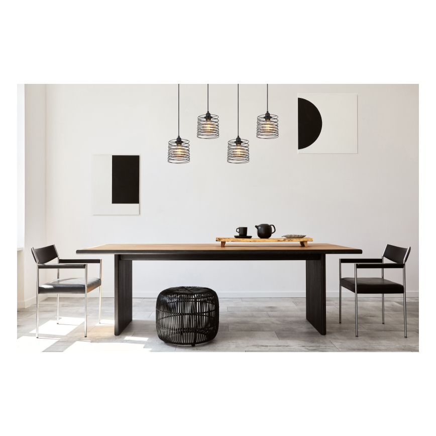 Globo 15640-4H - Viseći luster na sajli TILLY 4xE27/60W/230V crna