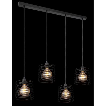 Globo 15640-4H - Viseći luster na sajli TILLY 4xE27/60W/230V crna