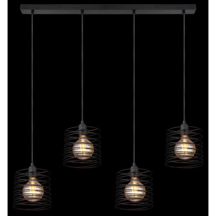 Globo 15640-4H - Viseći luster na sajli TILLY 4xE27/60W/230V crna