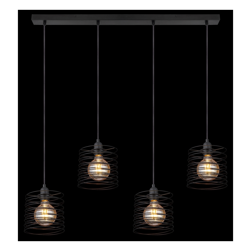 Globo 15640-4H - Viseći luster na sajli TILLY 4xE27/60W/230V crna