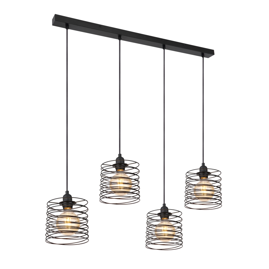 Globo 15640-4H - Viseći luster na sajli TILLY 4xE27/60W/230V crna