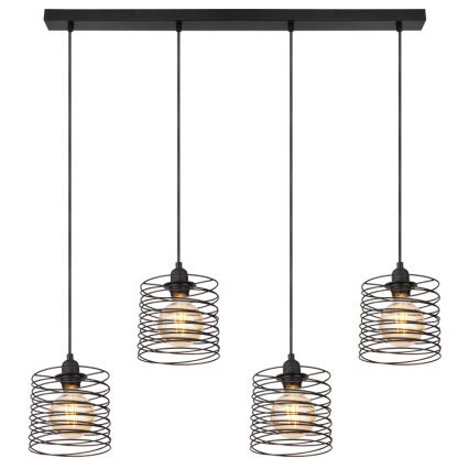 Globo 15640-4H - Viseći luster na sajli TILLY 4xE27/60W/230V crna