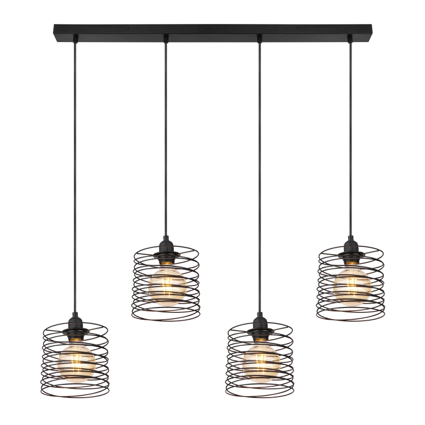 Globo 15640-4H - Viseći luster na sajli TILLY 4xE27/60W/230V crna