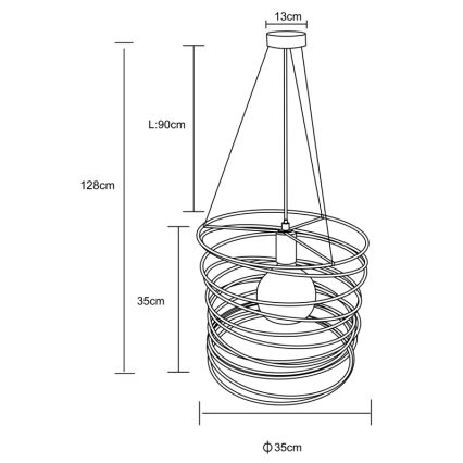 Globo 15640H - Luster na kabelu TILLY 1xE27/60W/230V crna