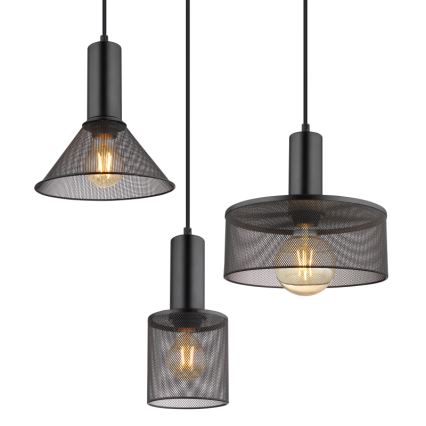 Globo 15648-6H - Luster na sajli JEDD 6xE27/60W/230V crna