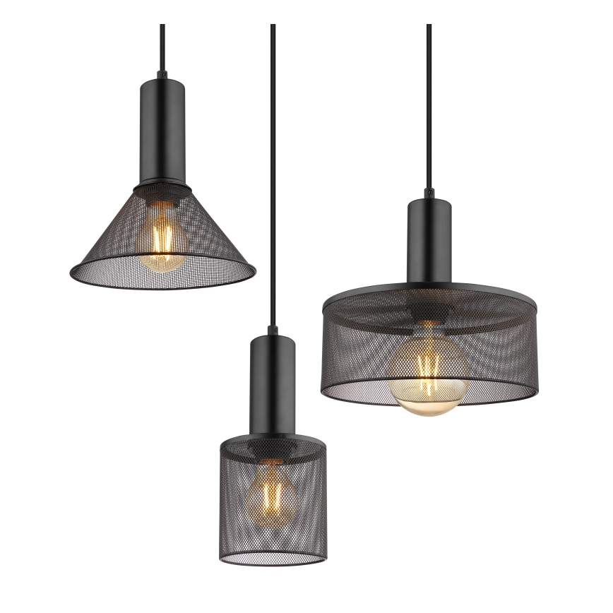 Globo 15648-6H - Luster na sajli JEDD 6xE27/60W/230V crna