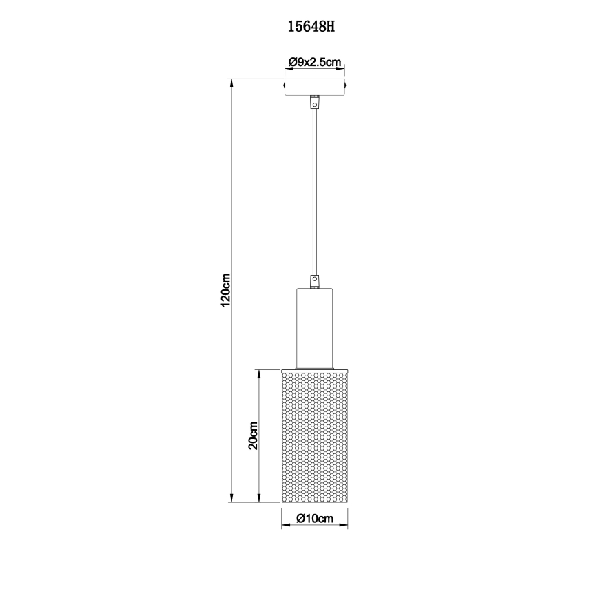 Globo - Luster na sajli 1xE27/60W/230V crna