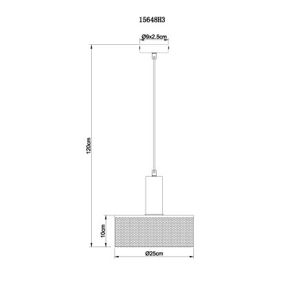 Globo - Luster na sajli 1xE27/60W/230V crna