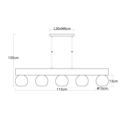 Globo - Luster na sajli 5xE27/40W/230V