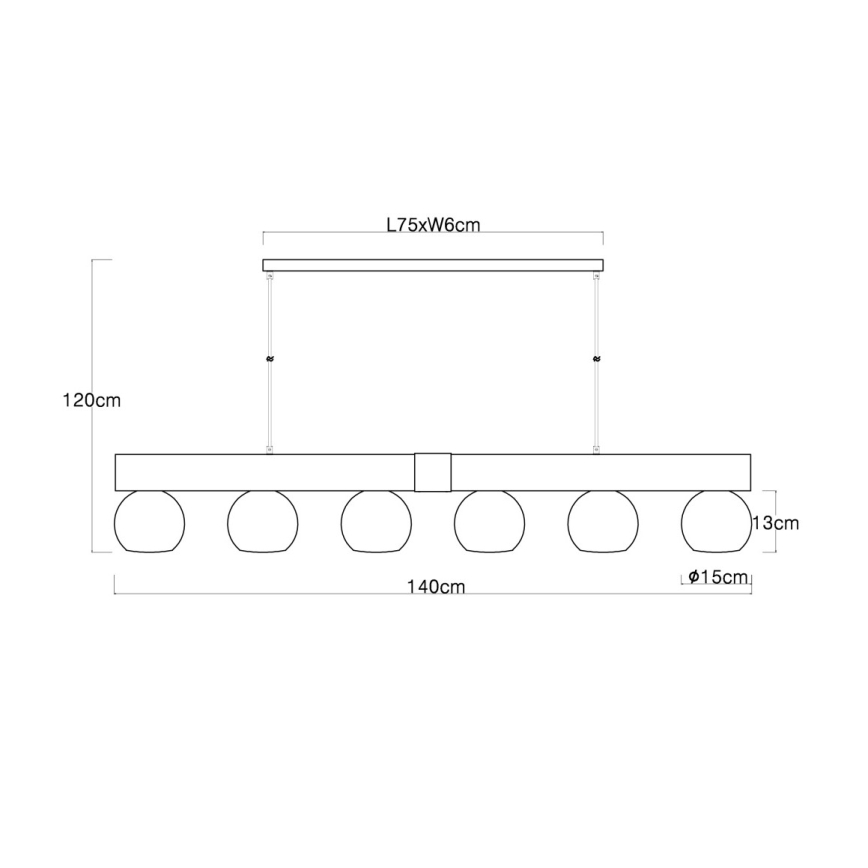 Globo - Luster na sajli 6xE27/40W/230V