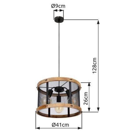 Globo - Luster na sajli 3xE27/40W/230V pr. 40 cm