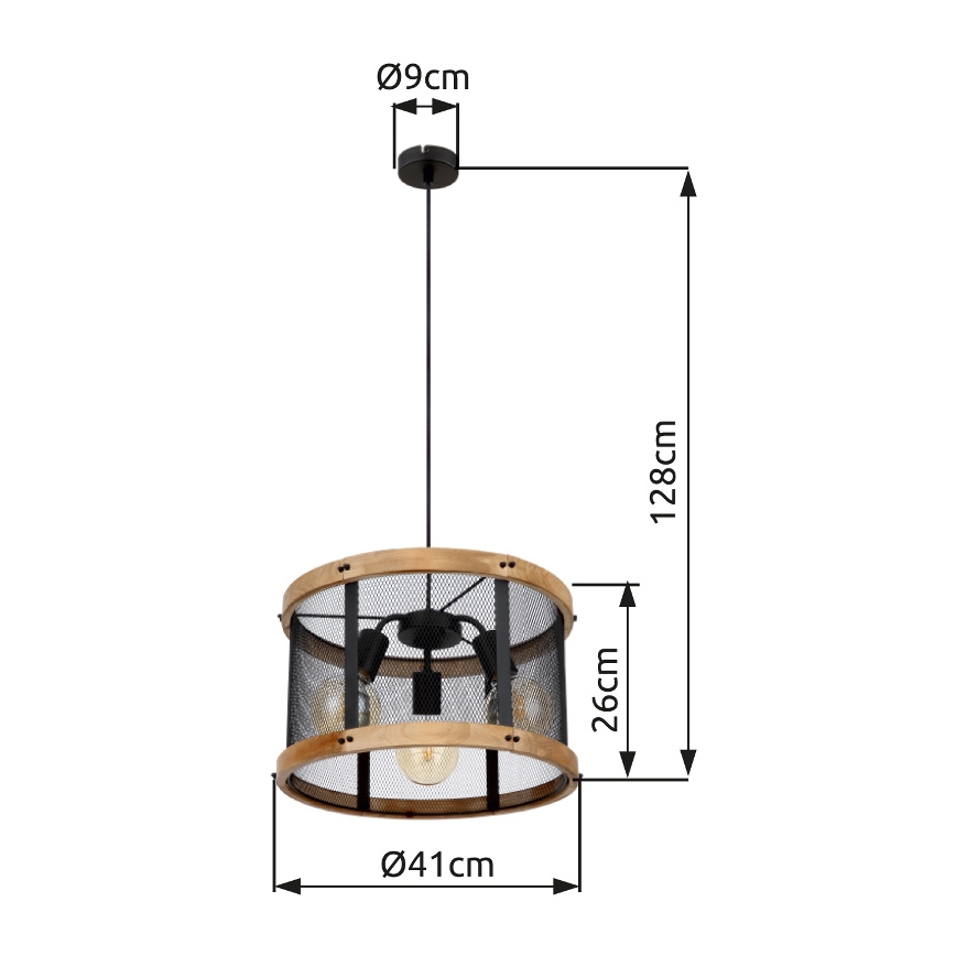 Globo - Luster na sajli 3xE27/40W/230V pr. 40 cm