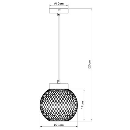 Globo - Luster na sajli 1xE27/60W/230V