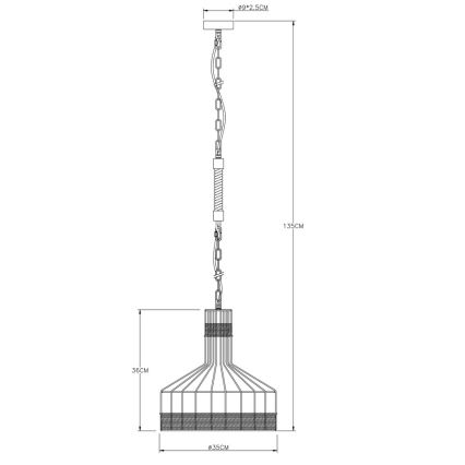 Globo - Luster na lancu 1xE27/60W/230V