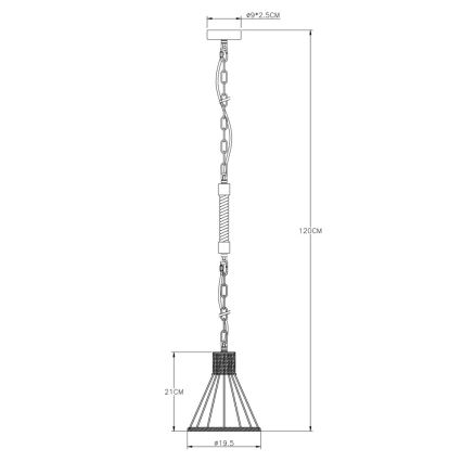 Globo - Luster na lancu 1xE27/60W/230V