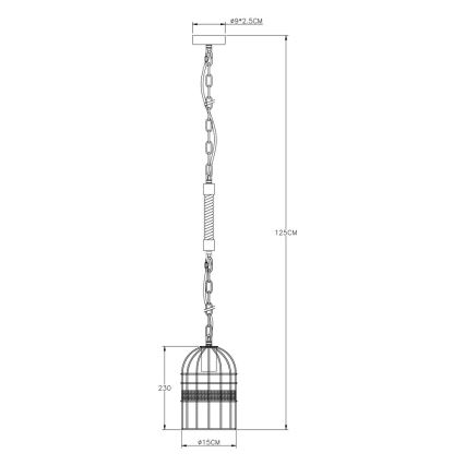 Globo - Luster na lancu 1xE27/60W/230V