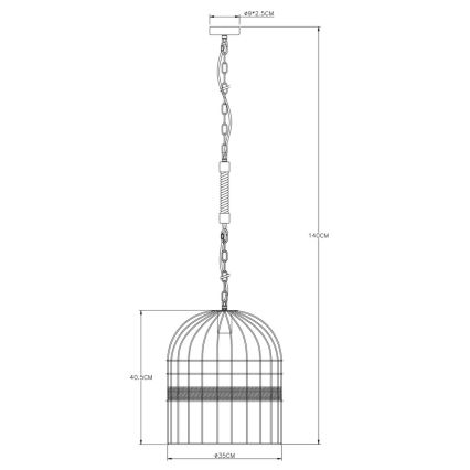 Globo - Luster na lancu 1xE27/60W/230V