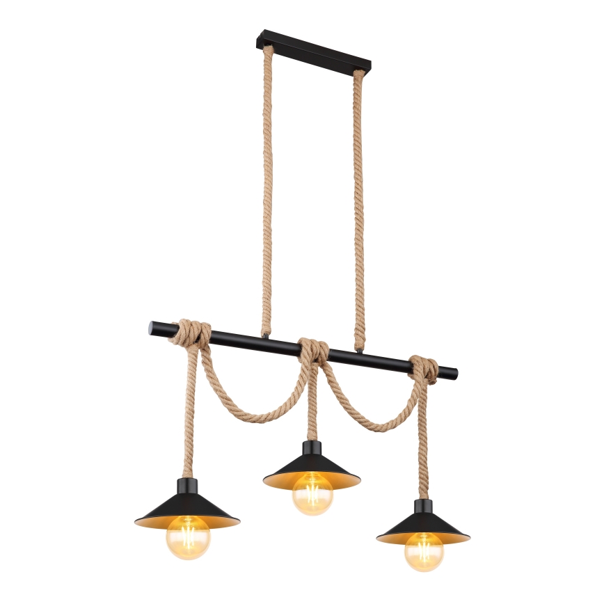 Globo 15690-3H - Luster na sajli DIANA 3xE27/60W/230V crni