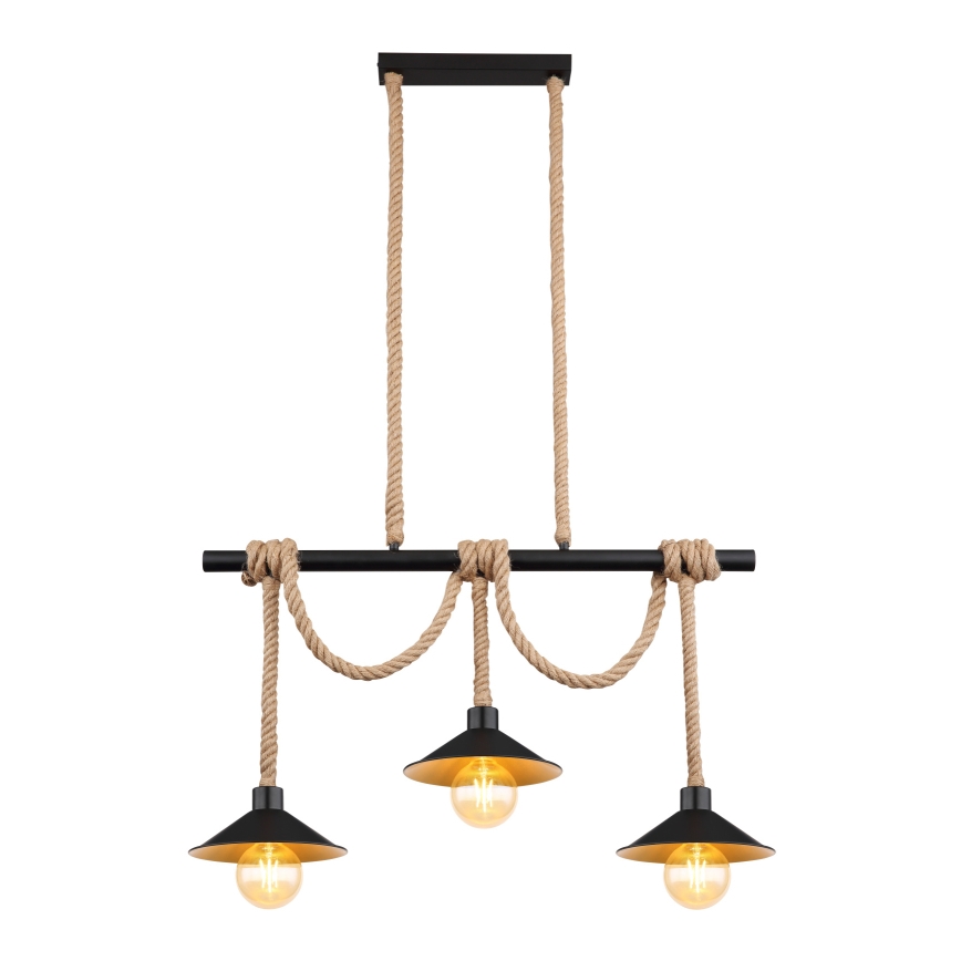 Globo 15690-3H - Luster na sajli DIANA 3xE27/60W/230V crni