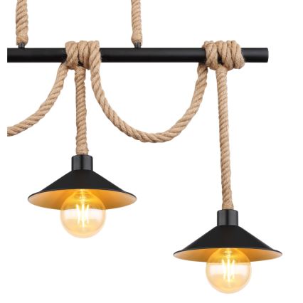 Globo 15690-3H - Luster na sajli DIANA 3xE27/60W/230V crni