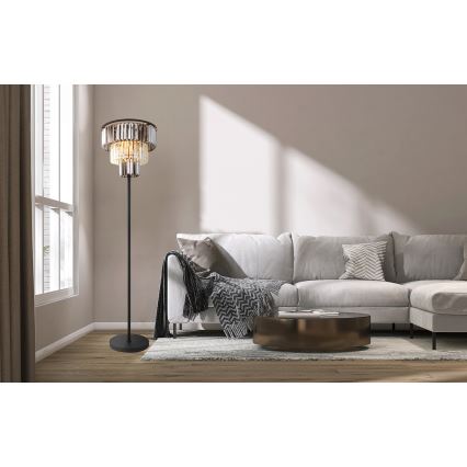 Globo - Podna lampa 3xE27/40W/230V pr. 40 cm crna