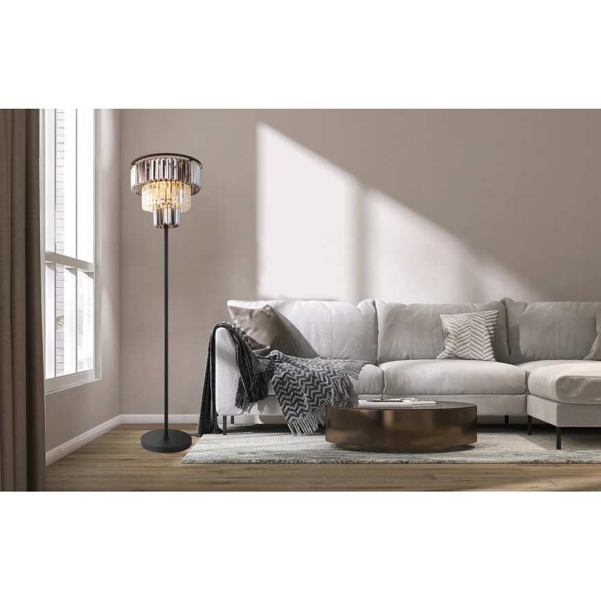Globo - Podna lampa 3xE27/40W/230V pr. 40 cm crna