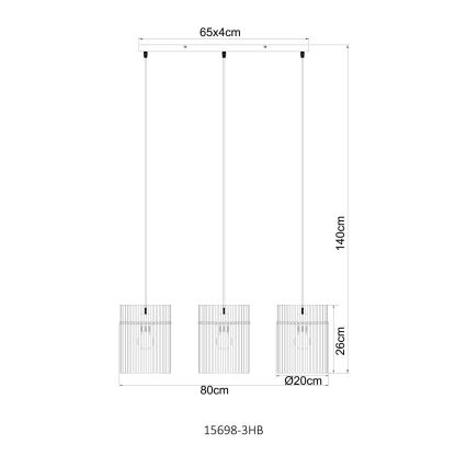 Globo - Luster na sajli 3xE27/60W/230V
