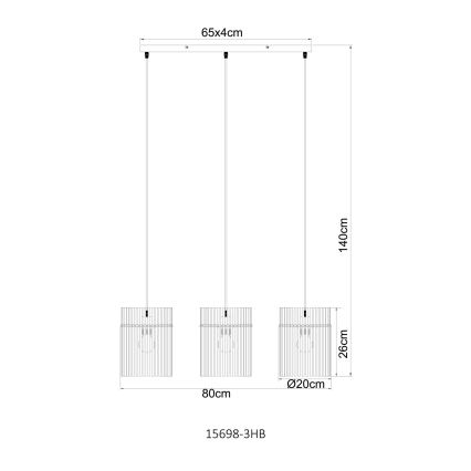Globo - Luster na sajli 3xE27/60W/230V
