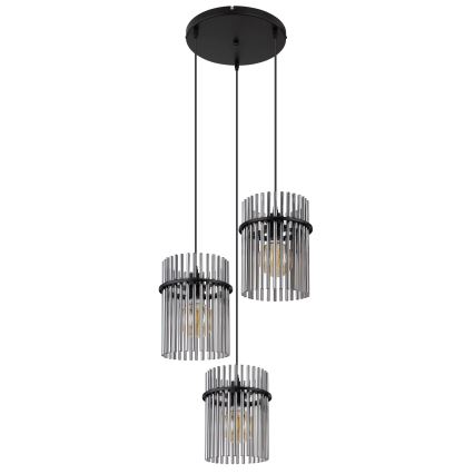 Globo - Luster na sajli 3xE27/60W/230V pr. 47 cm crna