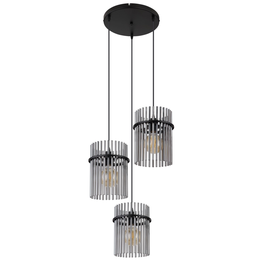 Globo - Luster na sajli 3xE27/60W/230V pr. 47 cm crna