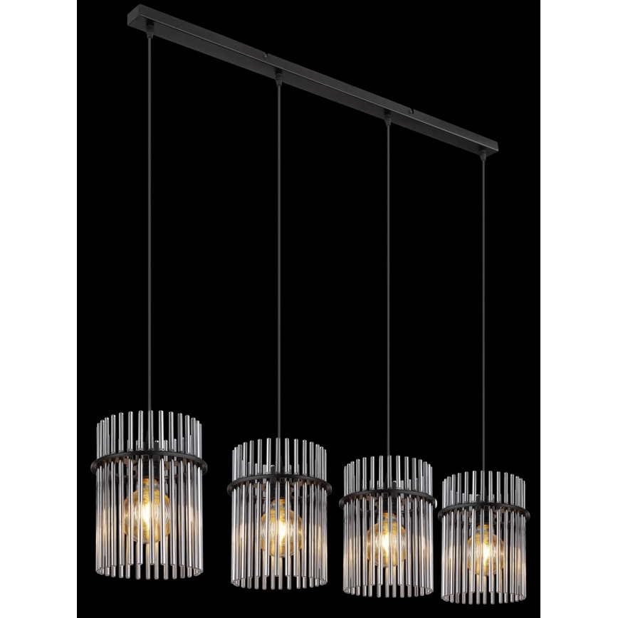 Globo - Luster na sajli 4xE27/60W/230V crna