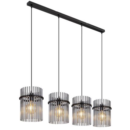 Globo - Luster na sajli 4xE27/60W/230V crna