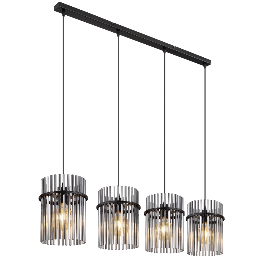 Globo - Luster na sajli 4xE27/60W/230V crna