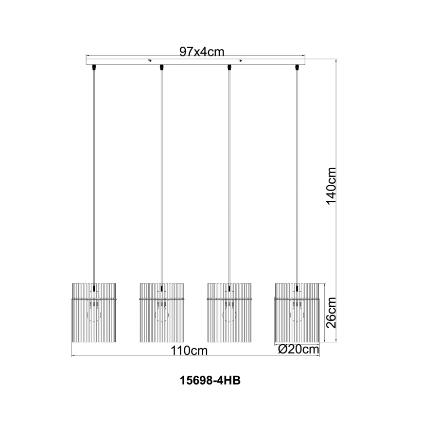 Globo - Viseći luster na sajli 4xE27/60W/230V