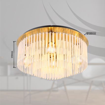 Globo - Stropna svjetiljka 5xE27/60W/230V pr. 50 cm zlatna