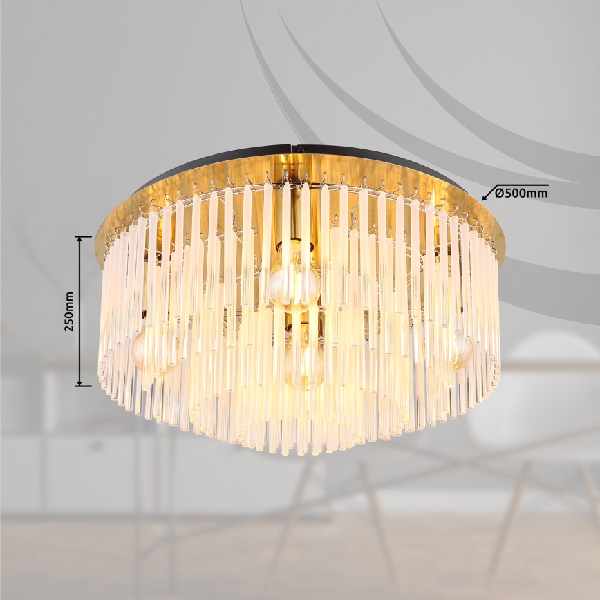 Globo - Stropna svjetiljka 5xE27/60W/230V pr. 50 cm zlatna