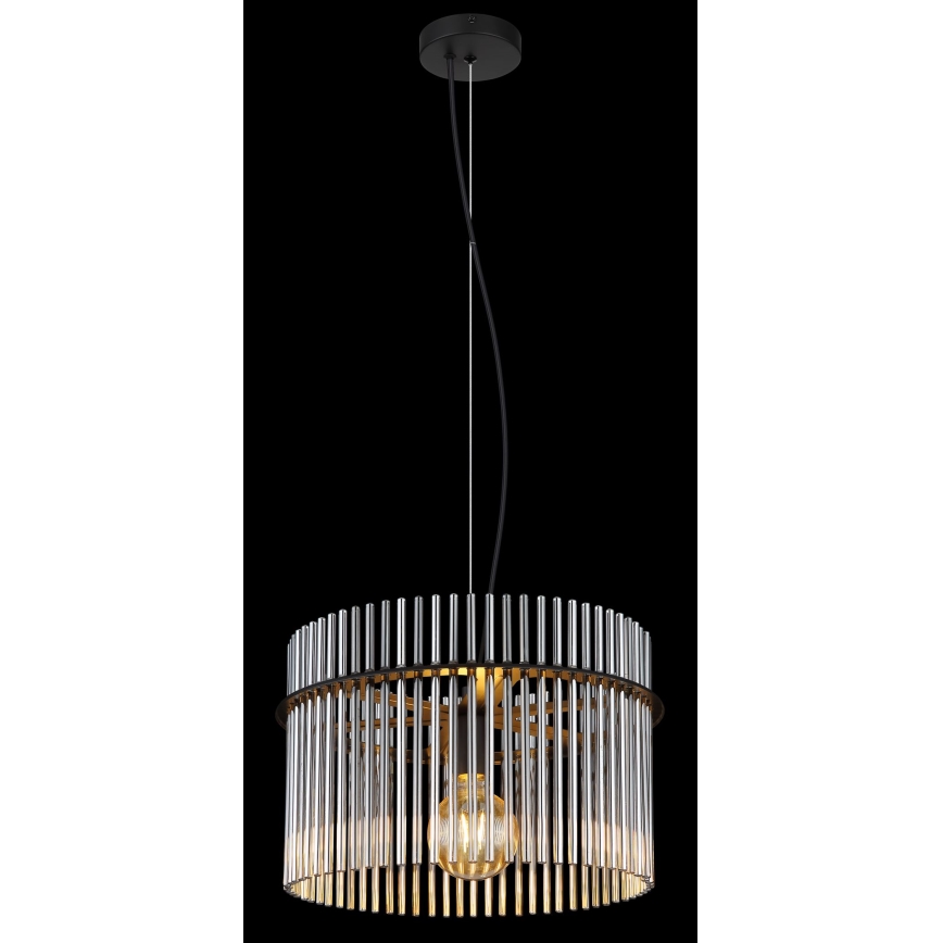 Globo - Luster na sajli 1xE27/60W/230V pr. 40 cm crna