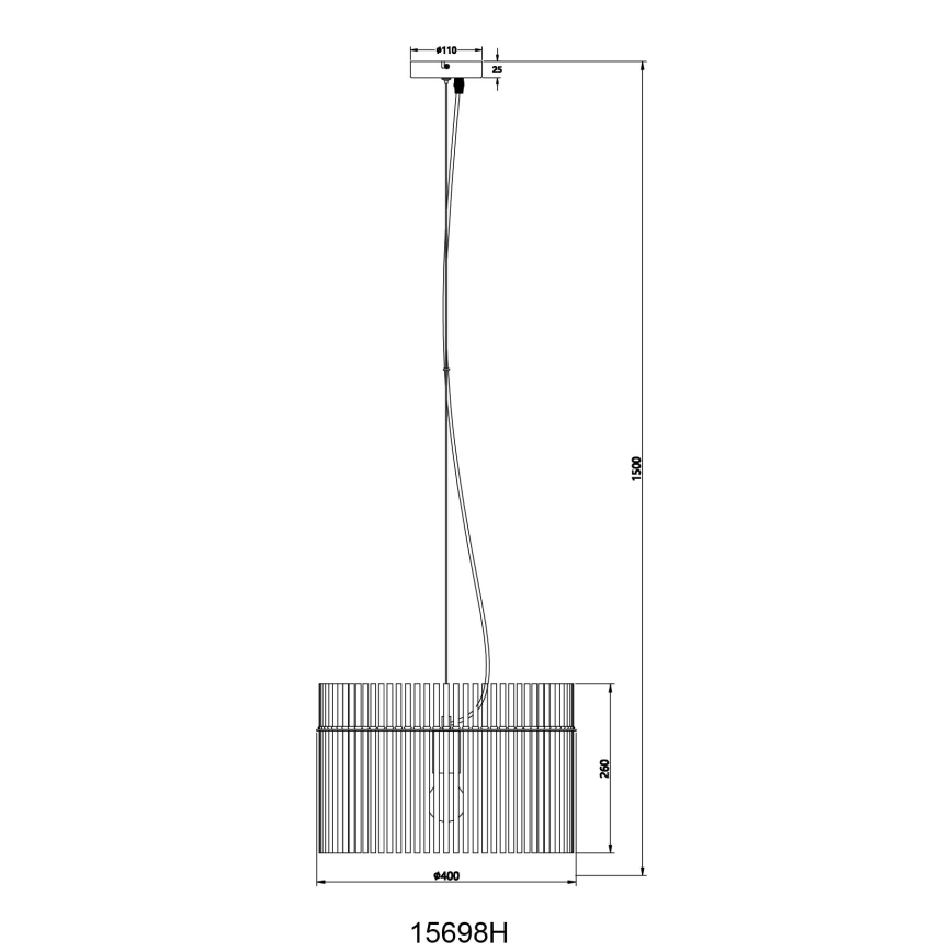 Globo - Luster na sajli 1xE27/60W/230V pr. 40 cm crna