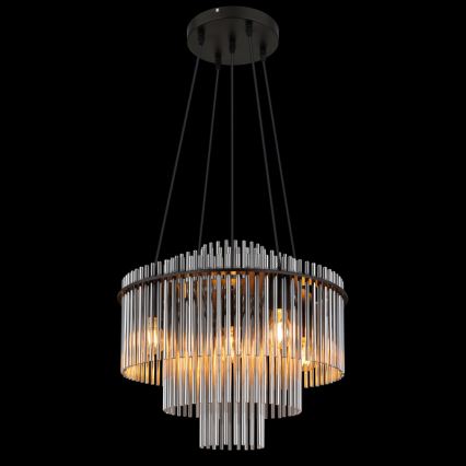 Globo - Luster na sajli 5xE27/60W/230V crna
