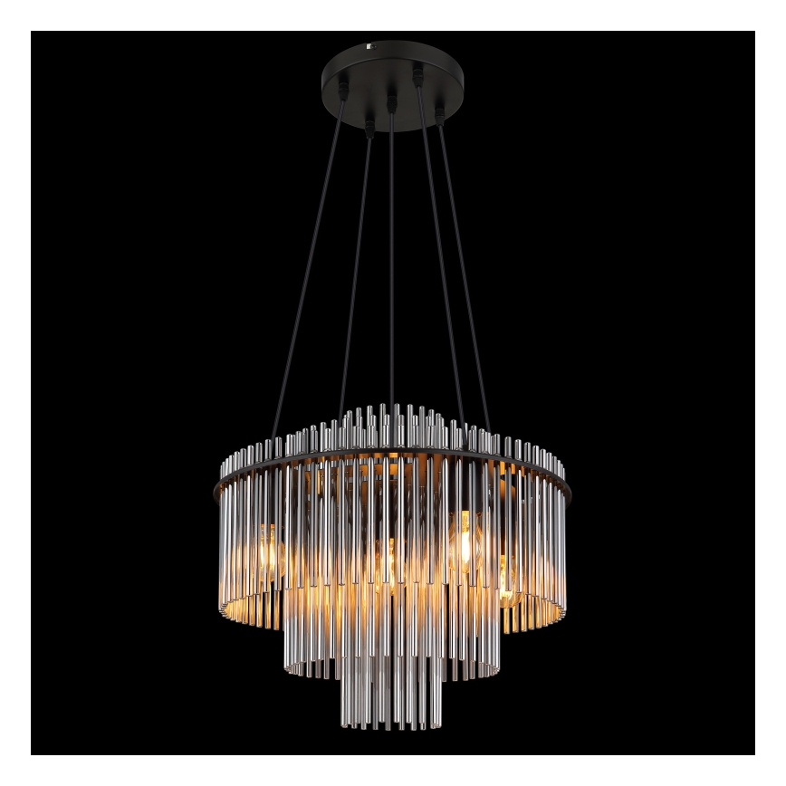 Globo - Luster na sajli 5xE27/60W/230V crna