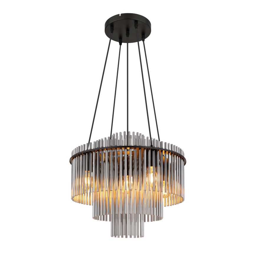 Globo - Luster na sajli 5xE27/60W/230V crna