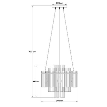 Globo - Luster na sajli 5xE27/60W/230V crna