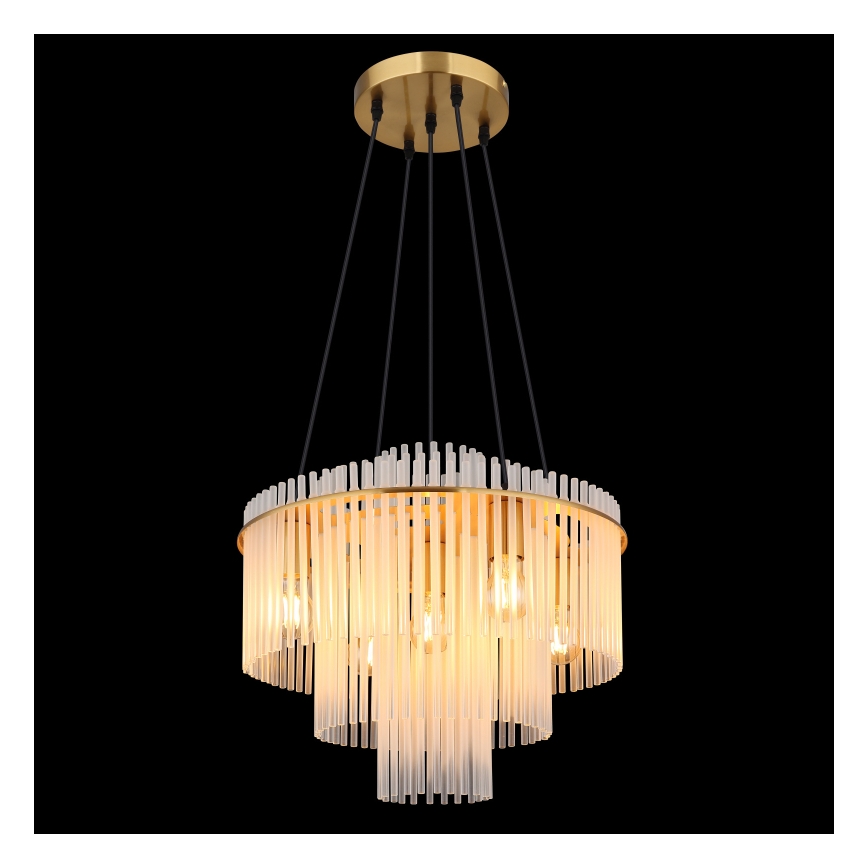 Globo - Luster na sajli 5xE27/60W/230V zlatni